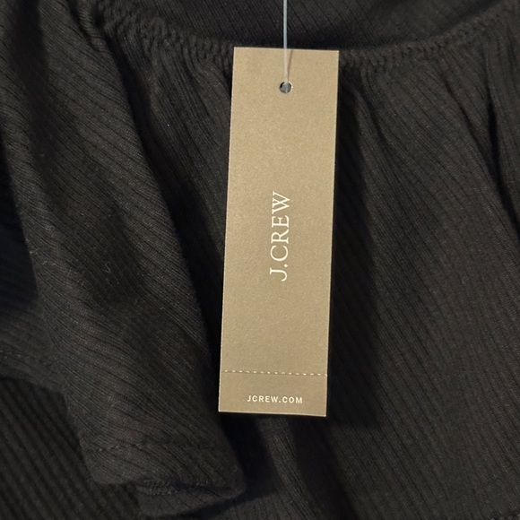 J.Crew Plus Size One-shoulder ruffleneck top in vintage rib 3X Black, Brand New - Picture 4 of 6